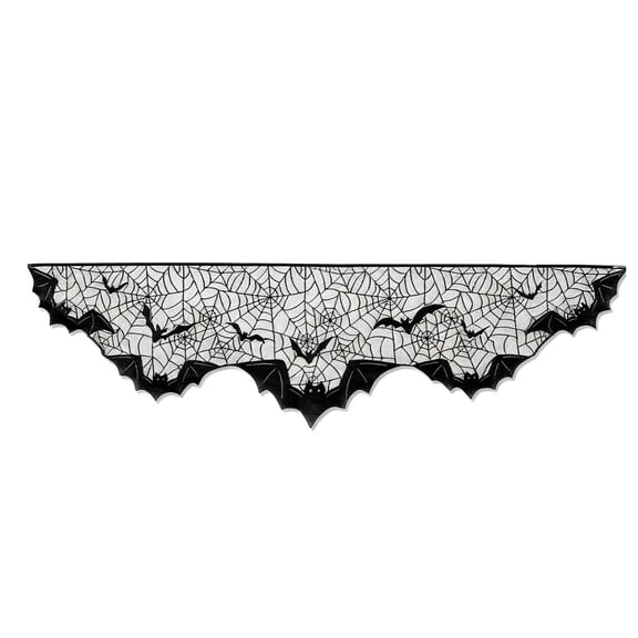 78.74x19.69 Inch Halloween Table Runner, Black Spider Web Tablecloth Fireplace Cover, Polyester Blend Fabric for Home, Party and Halloween Decoration(A)