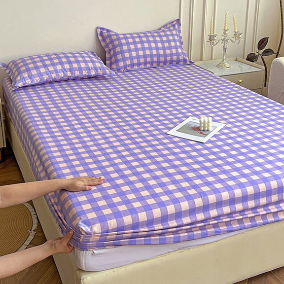 78.74x70.86in Double Bed Fitted Sheet Piece Non Sliped Fixed Bed Cover All Inclusive Mattress Protection Bed Cover Soft Fiber Suitable For Sleeping Naked Ultra Soft Breathable Durable Comfortable