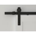 thumbnail image 1 of 78.75" Designer's Collection Flat Rail Hook Strap Rolling Door Hardware Kit, Black, 1 of 2