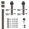 thumbnail image 1 of 78.75" Designer's Collection Flat Rail Hook Strap Rolling Door Hardware Kit, Oil Rubbed Bronze, 1 of 2