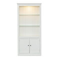 thumbnail image 1 of "78.75-Inch Tall Display Bookcase with 5-Color Adjustable LED Ceiling Light, Retro Style, Tempered Glass Shelves, Perfect for Home/Office/Studio - White", 1 of 5