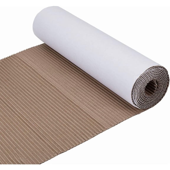 78.7Inch Corrugated Cardboard Roll 13.8Inch Wide B Flute Shipping Corrugated Paper Heavy Duty Wrap Paper Sheet Creative Craft