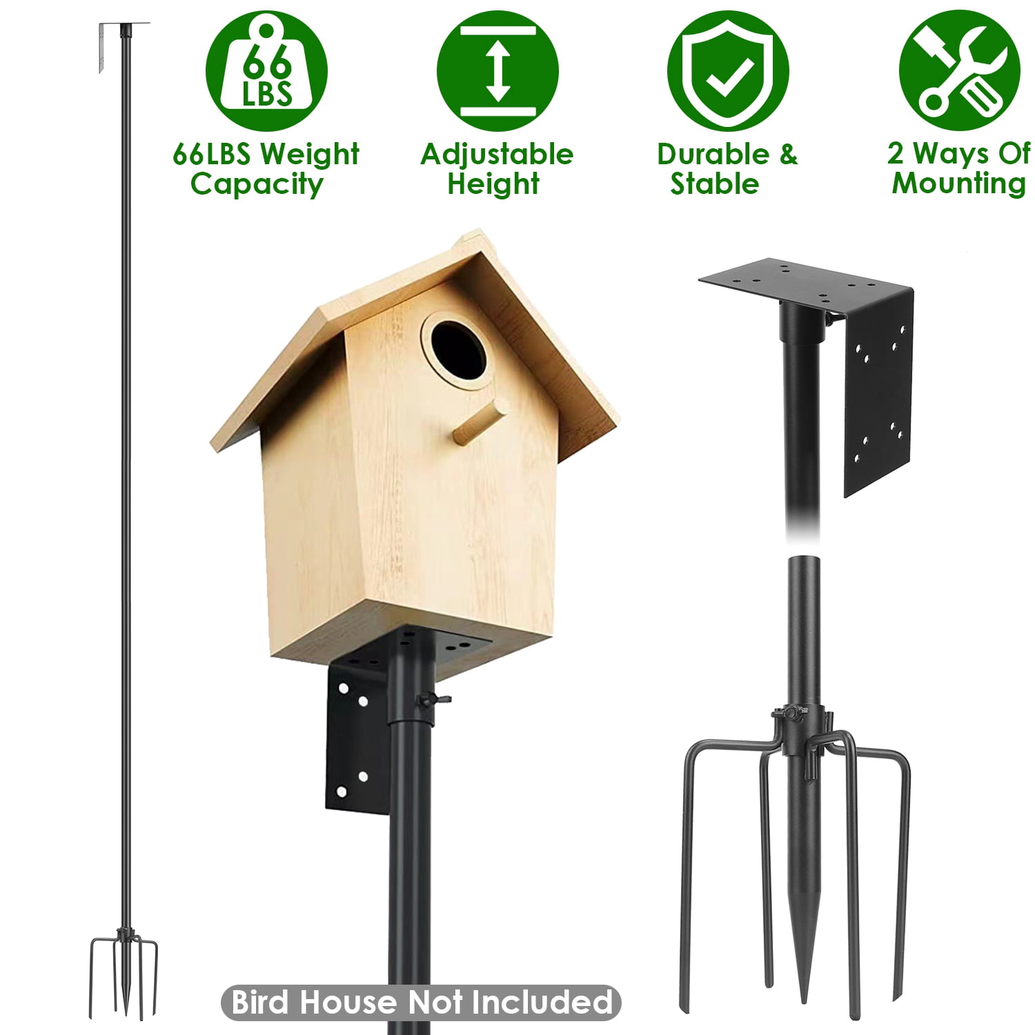 78.7in Inch Bird House Pole Kit iMounTEK Heavy Duty Height Adjustable