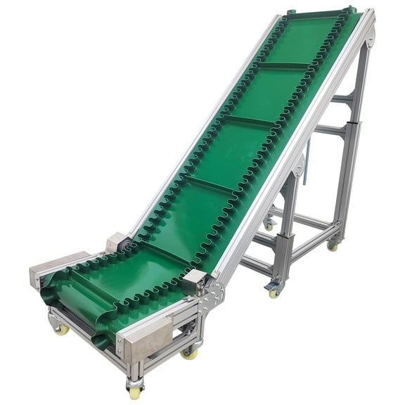 78.7in Length Electric PVC Belt Climbing Conveyor Adjustable Speed for Industrial Material Handling