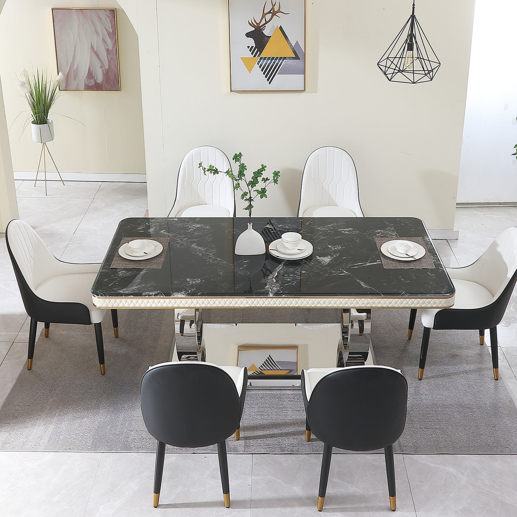 78.7inch Dining Set - Sturdy Support - Multiple Uses - Healthy Dining ...
