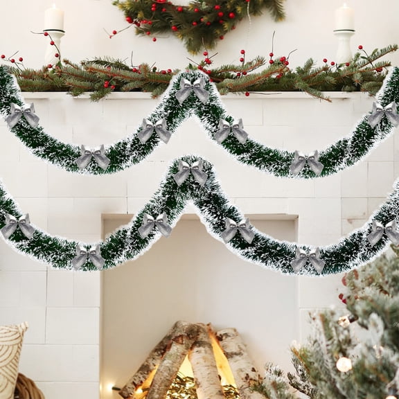 78.7x3.54-Inch Christmas Tree Pendant Pull Flower Ribbon, 2-Meter Wool Strips Hanging Ornaments for Christmas Tree and Window Decoration with Plastic Material
