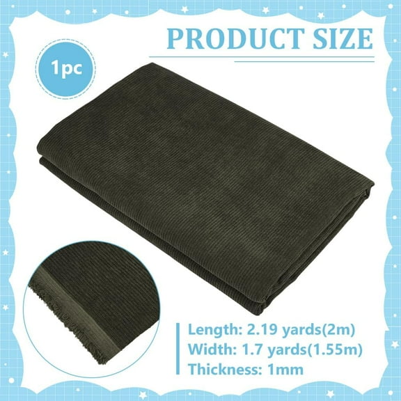 78.7x61Inch Dark Slate Gray Corduroy Fabric DIY Sewing Crafts Materials Corduroy Upholstery Fabric for Sewing Coat Shirt Dress Pants Costume Sofa DIY