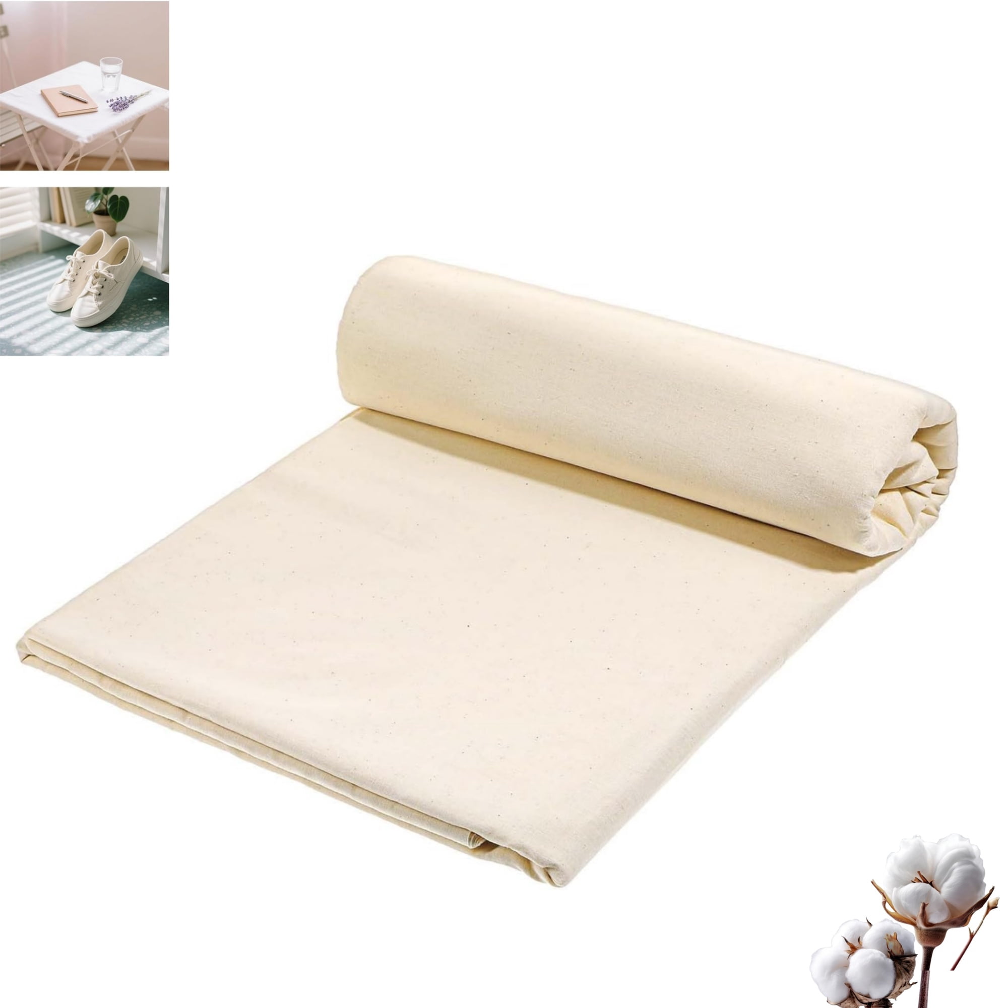 78.7x63In Natural Muslin Fabric Natural Unbleached Muslin Fabric Apparel Cloth for Arts Portable Quilting Material for Embroidery Garment Craft 1pack