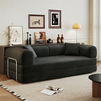 78.8" loveseat sofa,Black Comfy Futon Couch Sleeper Bed, Boneless Sectional Sofa for Living Room,Corduroy fabric