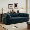 thumbnail image 1 of 78.8" loveseat sofa,Blue Comfy Futon Couch Sleeper Bed, Boneless Sectional Sofa for Living Room,Corduroy fabric, 1 of 8