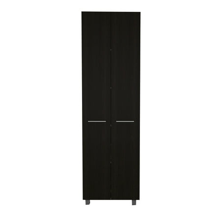 78.84" High Pantry Cabinet In Black For Kitchen - Copious Storage Capacity, 5 Expansive 14.5" Interior Shelves & Metal Door Handles 78" Plenteous Storage,