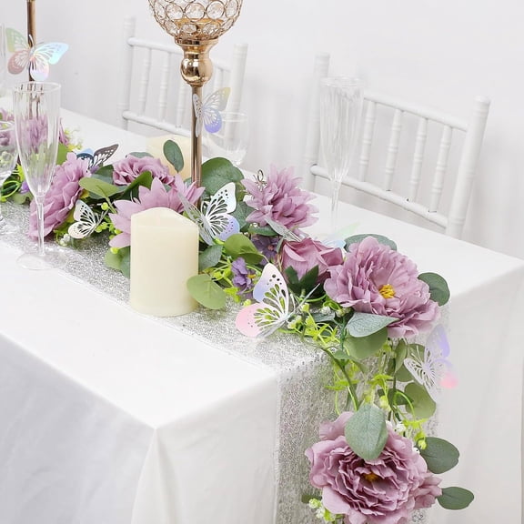 78.87in Rose Vines Wedding Home Decor Bestseller Artificial Rose Vines Artificial Rose Branches(Purple)