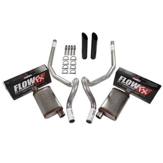 78-88 GM G Body Car 2.5" Dual Exhaust Kit Flowmaster Flow FX Rear Exit Black Tip