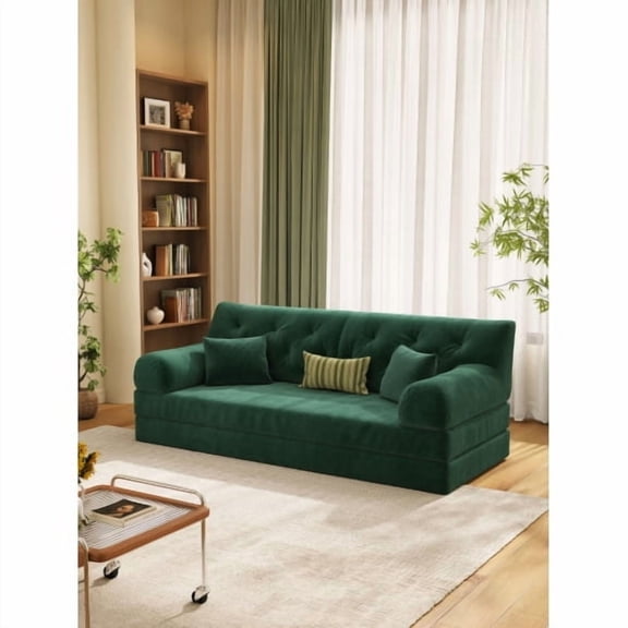 78.8inch Modular sofa, convertible pudding block sofa, floor-standing sofa bed with armrests and comfortable sofa bed, compression sofa for living room and bedroom -SJ-Green