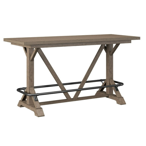 78" Bar Height Trestle Table, Rectangular Bar Table, Wood Counter Height Table for Living Room, Brown