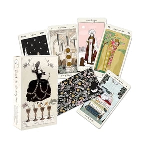 78-Card Tarot De Carlotydes Deck - Vintage Gothic Artwork, Illustrated Mystical Scenes & Floral Designs, Beginner-Friendly Party Board Game for Holiday Gatherings & Divination, Gothic Accessories