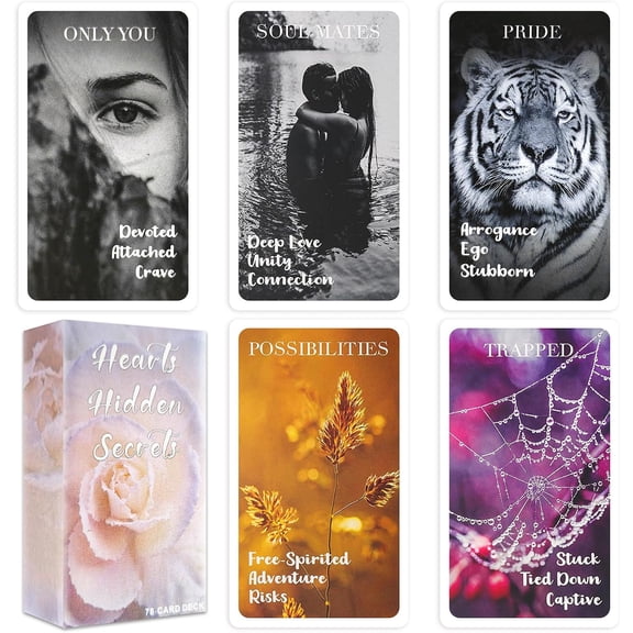 78-Card Twin Flame Oracle Deck, Inspirational Message Cards for Beginners & Spiritual Enthusiasts, 4.72 x 2.75 Inches