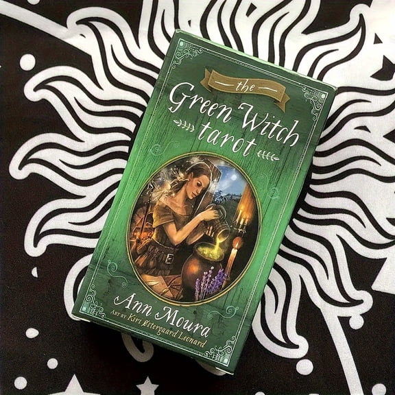 78 Cards/Deck Green Witch Cards, Standard Edition Cards for Insight & Wisdom, Party & Family Entertainment Card Game, for Halloween