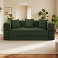 thumbnail image 1 of 78" Convertible Sofa Bed, Corduroy Deep Seat Folding Pull Out Couch with Pillows, No Assembly Modern Boneless Couch Compression Sofa in Box, Floor Sofa with Storage Pocket for Living Room, 1 of 8