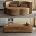 thumbnail image 1 of 78” Corduroy Floor Sleeper Sofa Bed, Modern 2 in 1 Full Size Foldable Mattress with 2 Pillows, Convertible Boneless Couch with Deep Seat for Living Room, No Assembly Required, 1 of 9