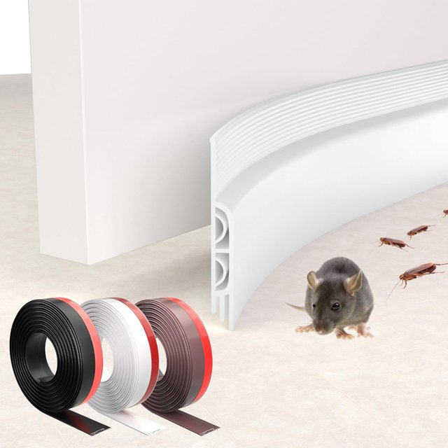 78" Door Draft Stopper for Bottom of Door, Adhesive Weather Stripping