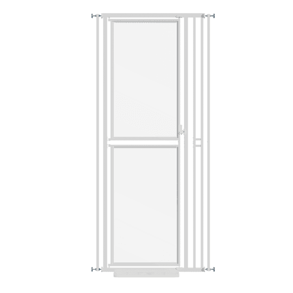 78"Extra Tall Cat and Dog Gate for Doorway,Adjustable 27.5” and 37" Wide,Transparent Full Door Pet, Auto Close No Drilling Cat Proof Safety,White