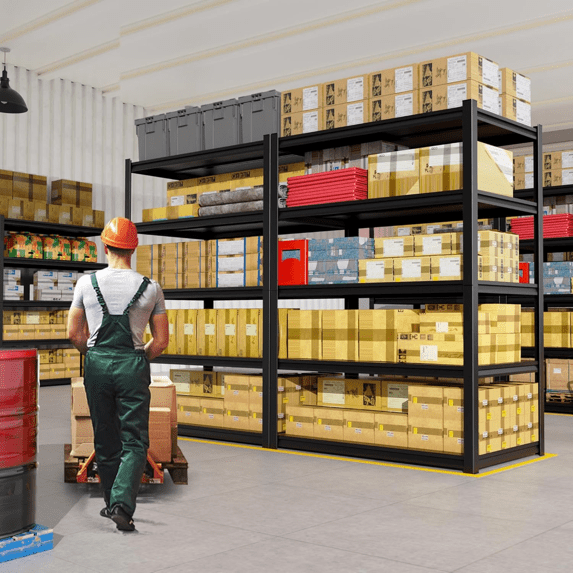 78''H × 36''W Garage Shelving, 5 Tier Heavy Duty Metal Garage Storage Shelves, Metal Shelving,3000lbs Adjustable Standing Shelf and Thickened Double-Layer Posts for Kitchen,Warehouse,Basement