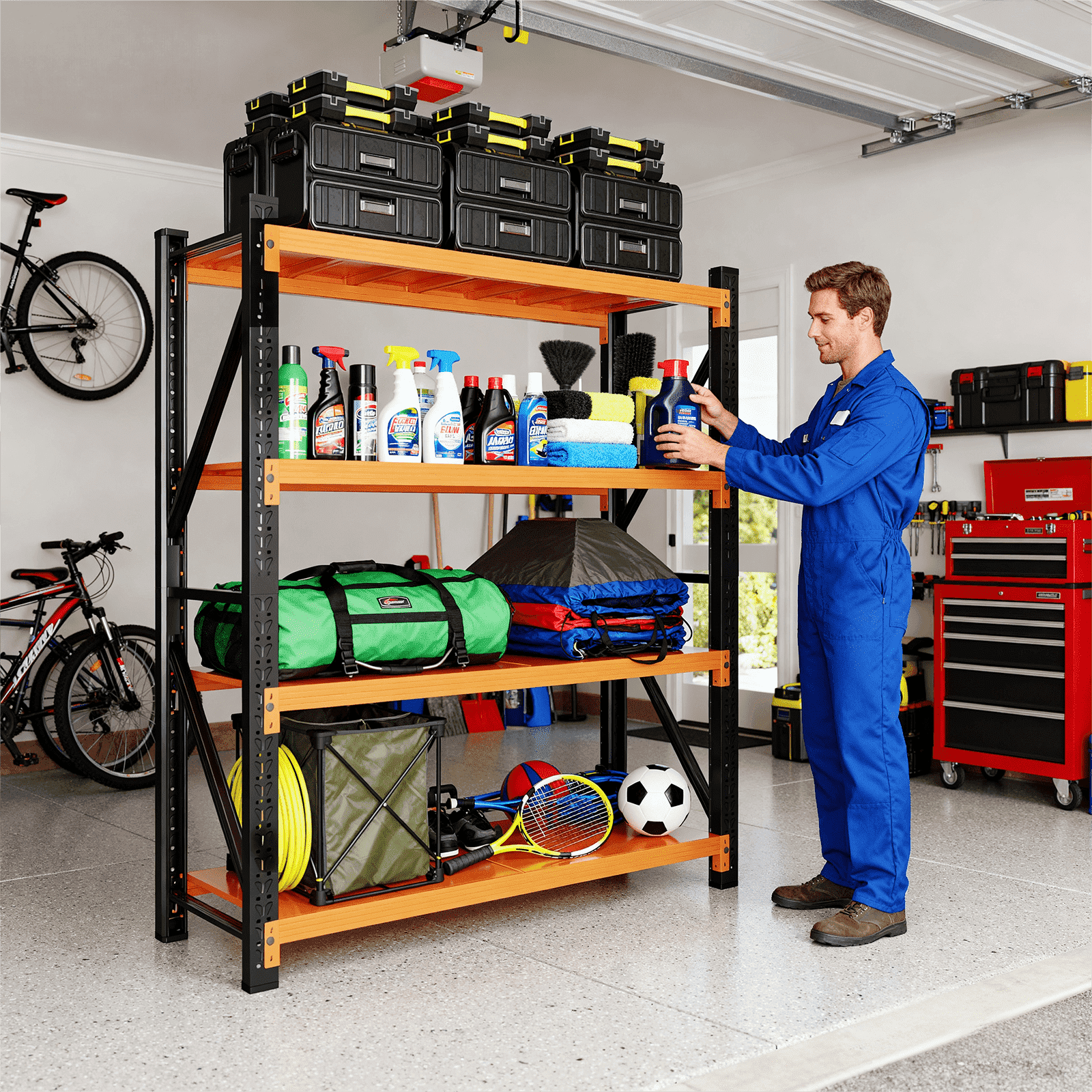 NadooLite Garage Shelving,2500LBS Heavy Duty Storage rack, 4 Tiers ...