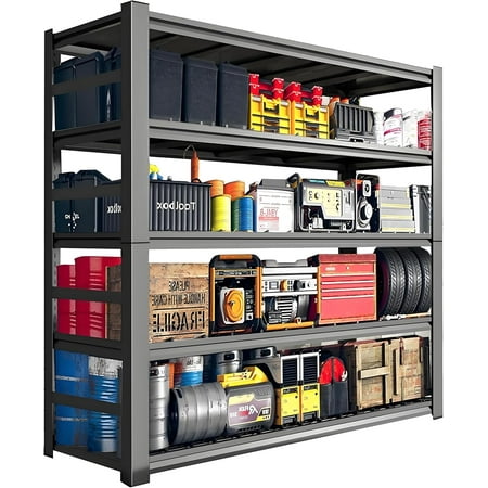 78" H Garage Shelving, Adjustable 5-Tier Heavy-Duty Metal Storage, 2500 lbs Capacity Shelf, Easy to Assemble,Shelves for Garage, Basement, Workshop Organization, 47.24" W×18" D×78" H