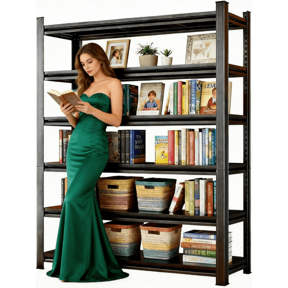 78"H Garage Shelving Unit,6-Tier 36"W Adjustable Metal Storage Shelves,3600LBS Load Capacity Shelf for Garage & Basement,Tool Organization,High - Capacity Storage Solution,Double-Layer Columns