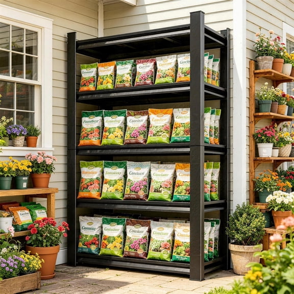 78"H Metal Garage Shelving Units，5 Tier Heavy Duty Shelving Unit，2750 Lbs，Adjustable Storage Shelf Rack，Dual-Column Utility Steel Storage Shelves for Kitchen Pantry Basement Bathroom Office 36"W*12"D