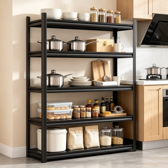 78"H Metal Garage Shelving Units,5-Tier Heavy Duty Shelving Unit,2750 lbs,Adjustable Storage Shelf Rack,Dual-Column Utility Steel Storage Shelves for Kitchen,Pantry,Basement,Bathroom, Office40"Wx18"D