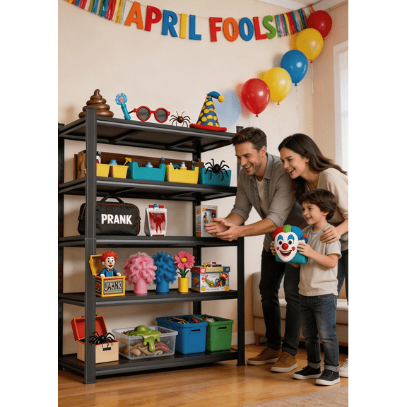 78''H Storage Shelves,5-Tier Garage Metal Shelving Unit,Adjustable Double-Layer Column with Reinforced Ribs,3000 lbs for Warehouse Basement Kitchen Pantry Bathroom Laundry Shop Plant Shoes Book