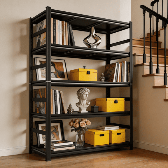 72''H x 36''W x 16''D Metal  Plant Stand Indoor Outdoor with Fences,Adjustable5-Tier Shelf,Industrial Garage Shelving Unit,Plant Shelves for Living Rooms,Warehouse,Kitchen,Basement,Garden,Balconies