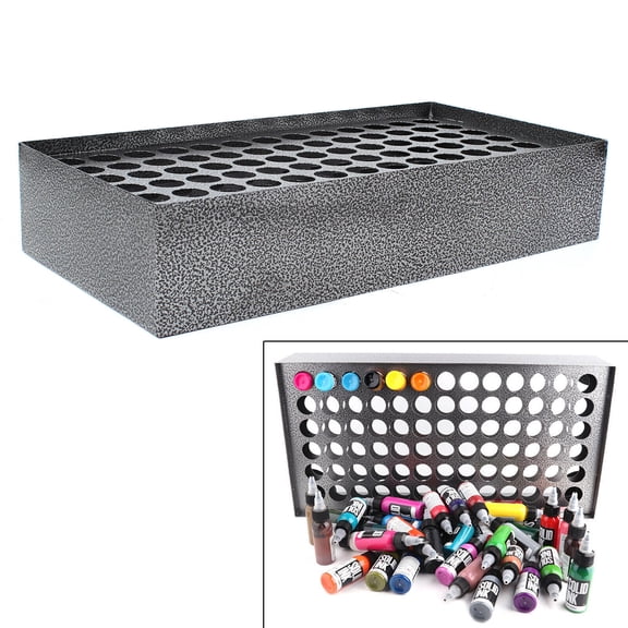78-Holes Tattoo Ink Rack Wall Mounted Ink Bottle Display Holder Stand Organizer