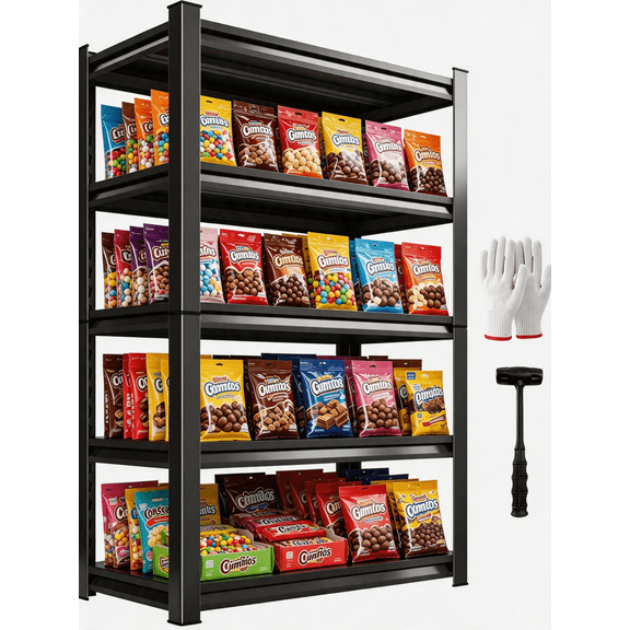 78''Hx40''W Book Shelf,5 Tier Metal Wide Bookcases Heavy Duty Tall Open Bookshelf,16''D Adjustable Industrial Deep Bookshelves for Living Room,Study,Kitchen,Office,Warehouse,Bathroom,Plant