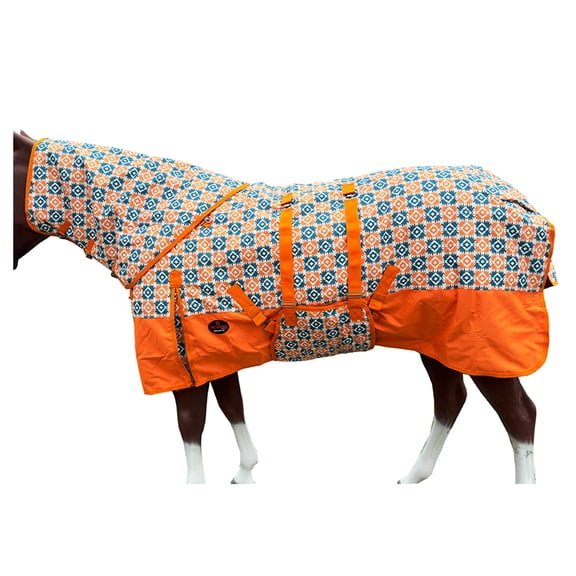 78 In HILASON 1200D Winter Waterproof Horse Hood Turnout Neck Blanket Belly Wrap Floral Motif
