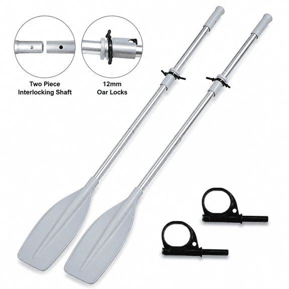 78 Inch 2-Piece Detachable Aluminum Oars, Shaft Rowing Oars with Oar Stops, Lightweight Split Shaft Paddles for Inflatable Boats, Dinghies, Kayaks & Small Watercraft