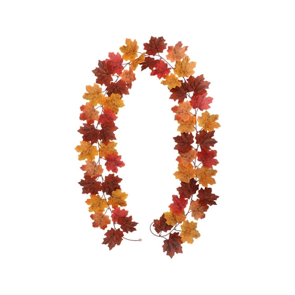 78 Inch Artificial Fall Maple Leaf Vine Garland, Trailing Faux Autumn Swag for Front Door Table Thanksgiving Outdoor Decor