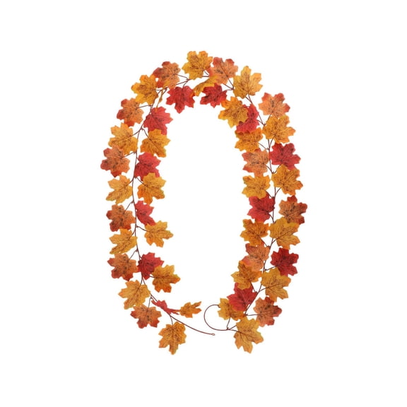 78 Inch Artificial Fall Maple Leaf Vine Garland, Trailing Faux Autumn Swag for Front Door Table Thanksgiving Outdoor Decor