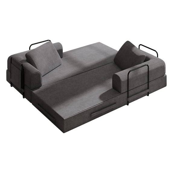 78 Inch Convertible Sleeper Sofa Bed, Futon Boneless Couch Lounge Loveseat with Pull Out Bed, No Assembly Required