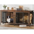 thumbnail image 1 of POAO 78.74"L Dog Crate Furniture for 2 Dogs, Heavy Duty Double Dog Crates for Large Dogs(35-60 Pounds), Dog Kennel Furniture Indoor as TV Stand,Brown, 1 of 8