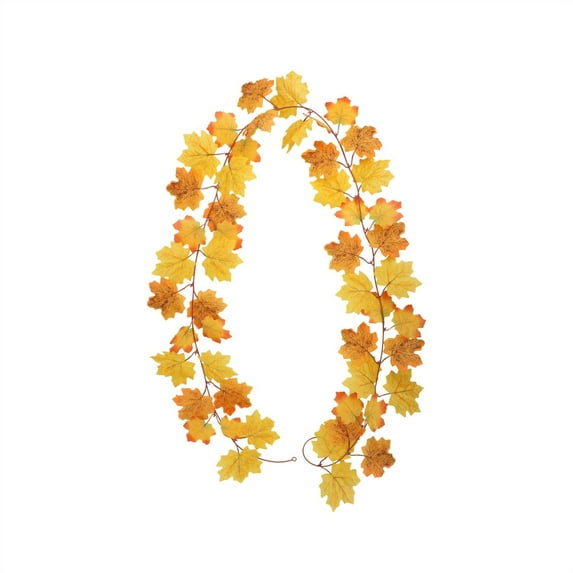 78-Inch Fall Maple Leaf Garland for Outdoor Decor - Realistic Artificial Autumn Vine with Thanksgiving Themed Hanging Leaves, Perfect for Front Door, Fireplace, And Seasonal Table Decoration Harlik