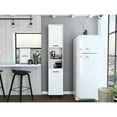 thumbnail image 1 of 78" Inch High White Pantry Cabinet, Four Legs, Three Interior Shelves, Two Open Compartments For Exquisite Kitchen Pantry, Tall Cabinet With Cabinets Functionality, 1 of 4