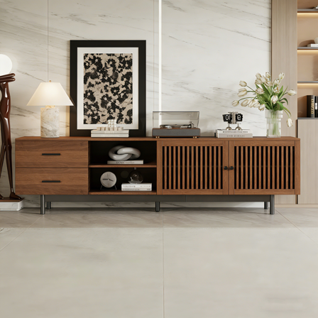 78 Inch Modern TV Stand for TVs up to 85" - Entertainment Center with Deep Drawers & Cable Management, Soft-Closing Hinges, Solid Wood Legs for Living Room, Media Room, Apartment