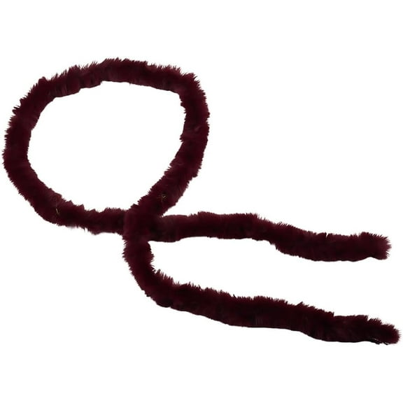 78 Inch Red Christmas Fur Ribbon Trim Shaggy Fuzzy Fabric Roll Soft Soild Fluffy Furry Plush Strips Trimming Set Bulk