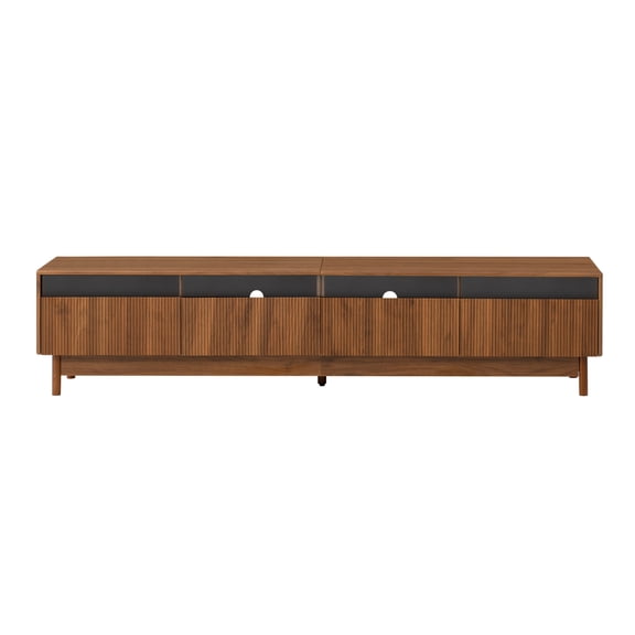 78 Inch TV Stand for Living Room, Modern Entertainment Center for TVs Up to 85 Inch, Media Console Table with Storage Drawers, Glass Front Cabinets and Cable Management