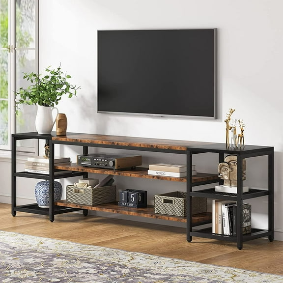 78 Inch TV Stand for TVs up to 85 Inch, Media Entertainment Center Console Table, Industrial 3-Tier TV Console Table with Storage Shelves for Living Room, Entertainment Room
