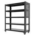 thumbnail image 1 of 78 Inches H 5 Tier Adjustable Shelving with Pegboard and Wheel Heavy Duty Storage Shelves Metal Shelving Unit Multipurpose Shelf for Warehouses Garages Offices Bedrooms Kitchens, 1 of 19