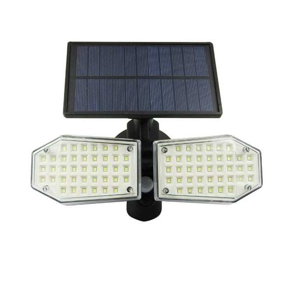78 LED Solar Lights 3 Working Modes Double Head Spotlights Outdoor Flood Wall Security Light